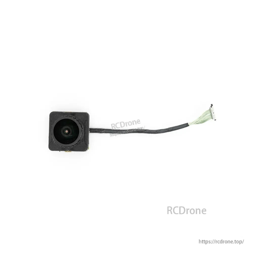 FPV camera module front view with cable lead and small white connector