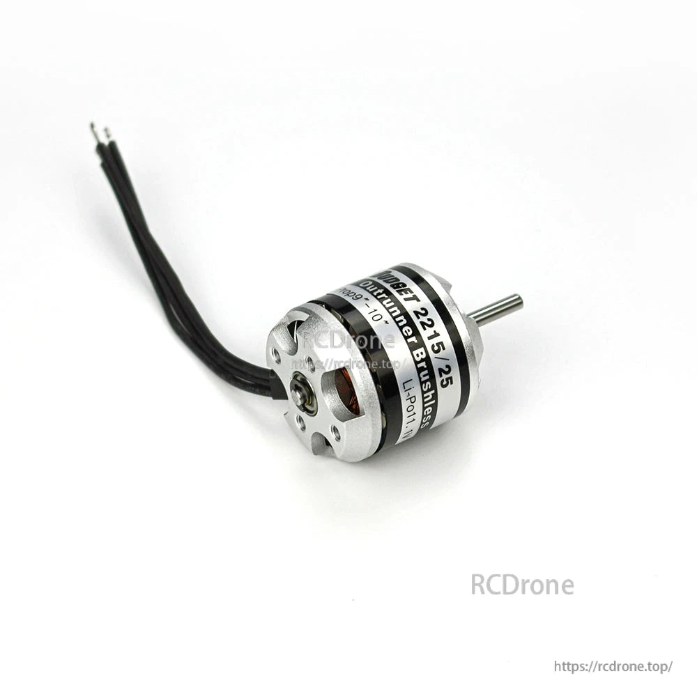 Rear mounting face of outrunner motor with screw holes and three power leads