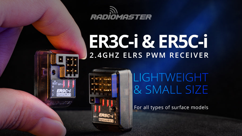 RadioMaster ER3C-i 2.4GHz ELRS PWM Receiver - With Built-in Ceramic Antenna Designed for All Types Surface Models 7 ER3C-i& ER5C-i 2.4GHz ELRS PWM Receiver