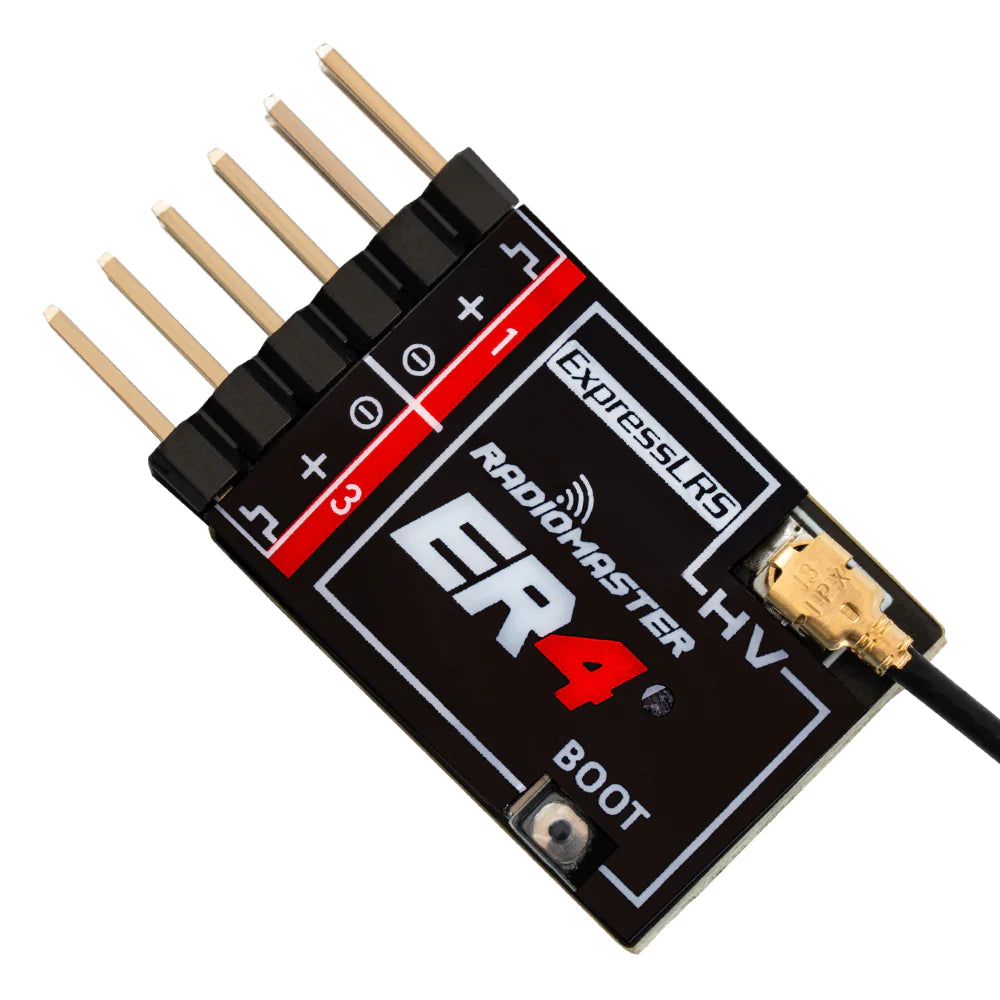 RadioMaster ER4 2.4GHz ELRS PWM Receiver - Light Weight and Small Size Suitable for Small Aircraft,FPV Drone, RC Car, Boat