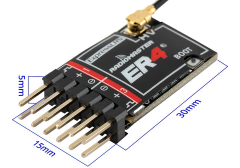 RadioMaster ER4 2.4GHz ELRS PWM Receiver - Light Weight and Small Size Suitable for Small Aircraft,FPV Drone, RC Car, Boat 16 RadioMaster ER4 2.4GHz ELRS PWM Receiver