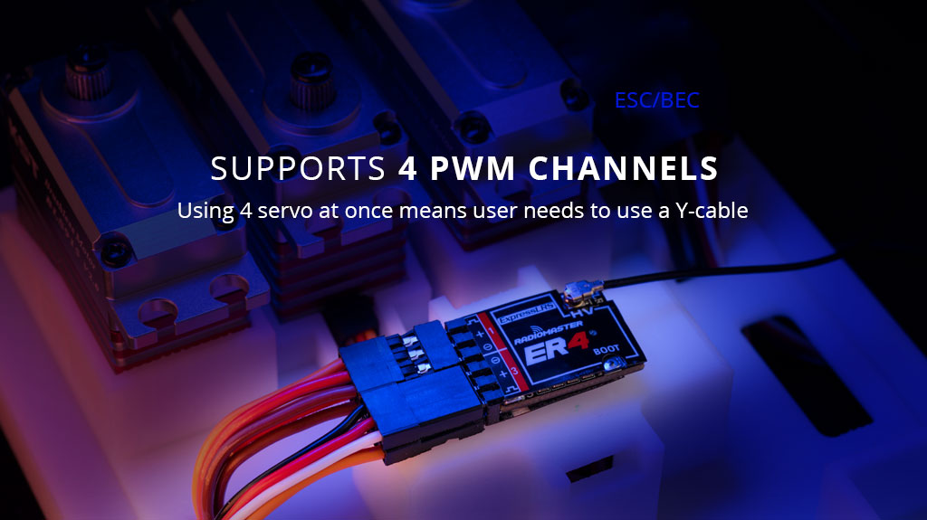 RadioMaster ER4 2.4GHz ELRS PWM Receiver - Light Weight and Small Size Suitable for Small Aircraft,FPV Drone, RC Car, Boat 10 RadioMaster ER4 2.4GHz ELRS PWM Receiver