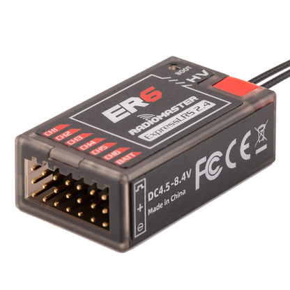 RadioMaster ER6 2.4GHz ELRS PWM Receiver - Specially Designed For Fixed-wing Aircraft Airplane Drone