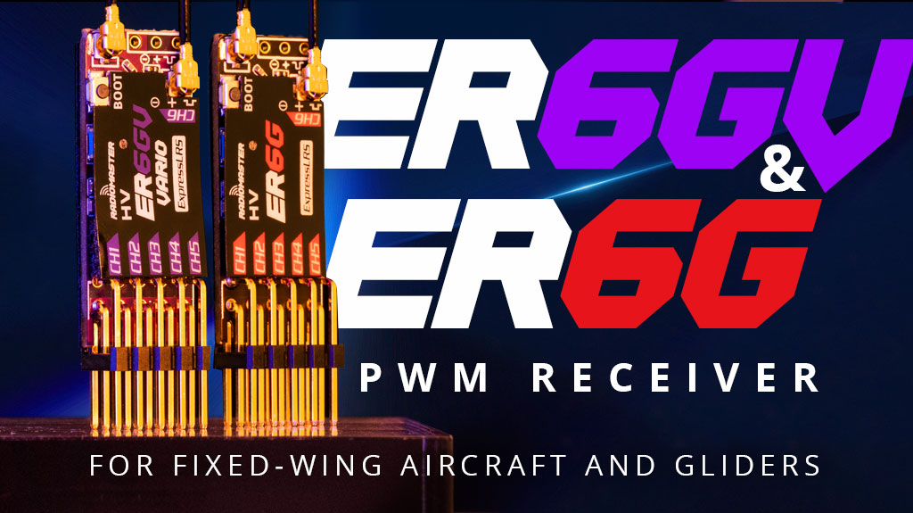 RadioMaster ER6G & ER6GV 2.4GHz ELRS PWM Receiver - Compact and Slim Receiver For Glider Airplane and Fixed-Wing Aircraft Drone 8 RadioMaster ER6G & ER6GV 2.4GHz ELRS PWM Receiver
