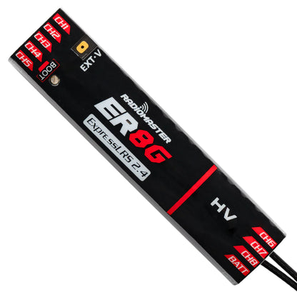 RadioMaster ER8G & ER8GV 2.4GHz ELRS PWM Receiver - Designed For Glider Airplane and Fixed-Wing Aircraft Drone