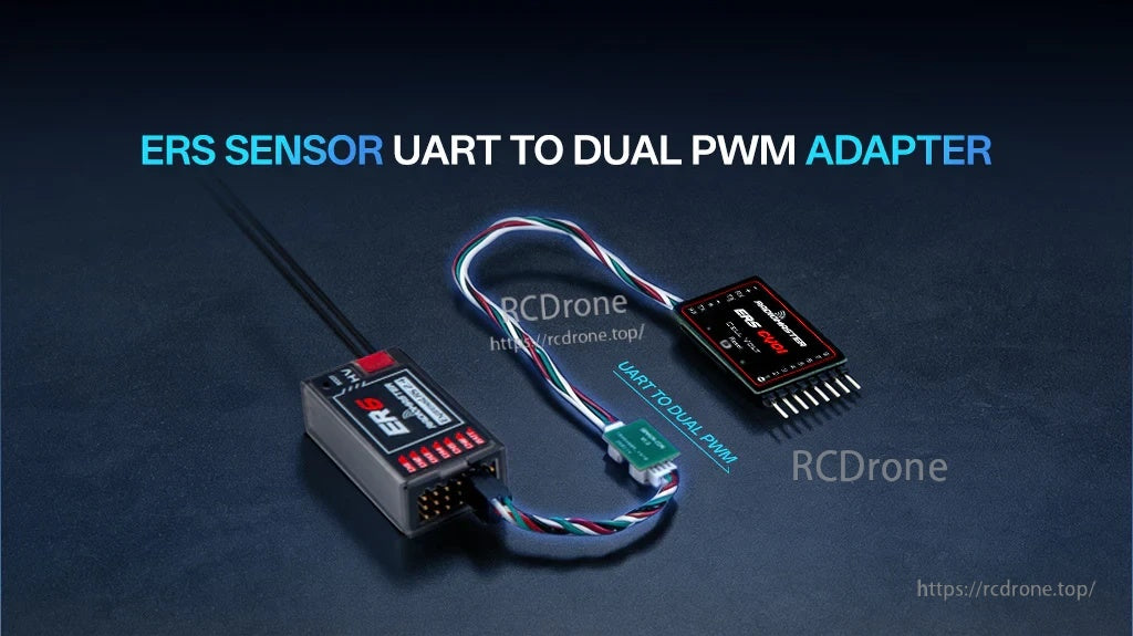 ERS Sensor UART to Dual PWM Adapter harness connecting JST-GH UART sensor lead to two PWM-style outputs