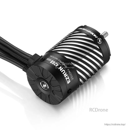 EZRUN 4278SD G2R Sensored Motor, EZRUN 4278SD G2R sensored brushless motor with finned black housing, fixed leads and output shaft