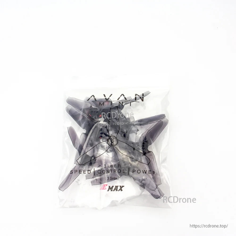 Retail bag packaging for EMAX AVAN Mini 3-inch propeller set, 3 sets total (6 CCW + 6 CW)