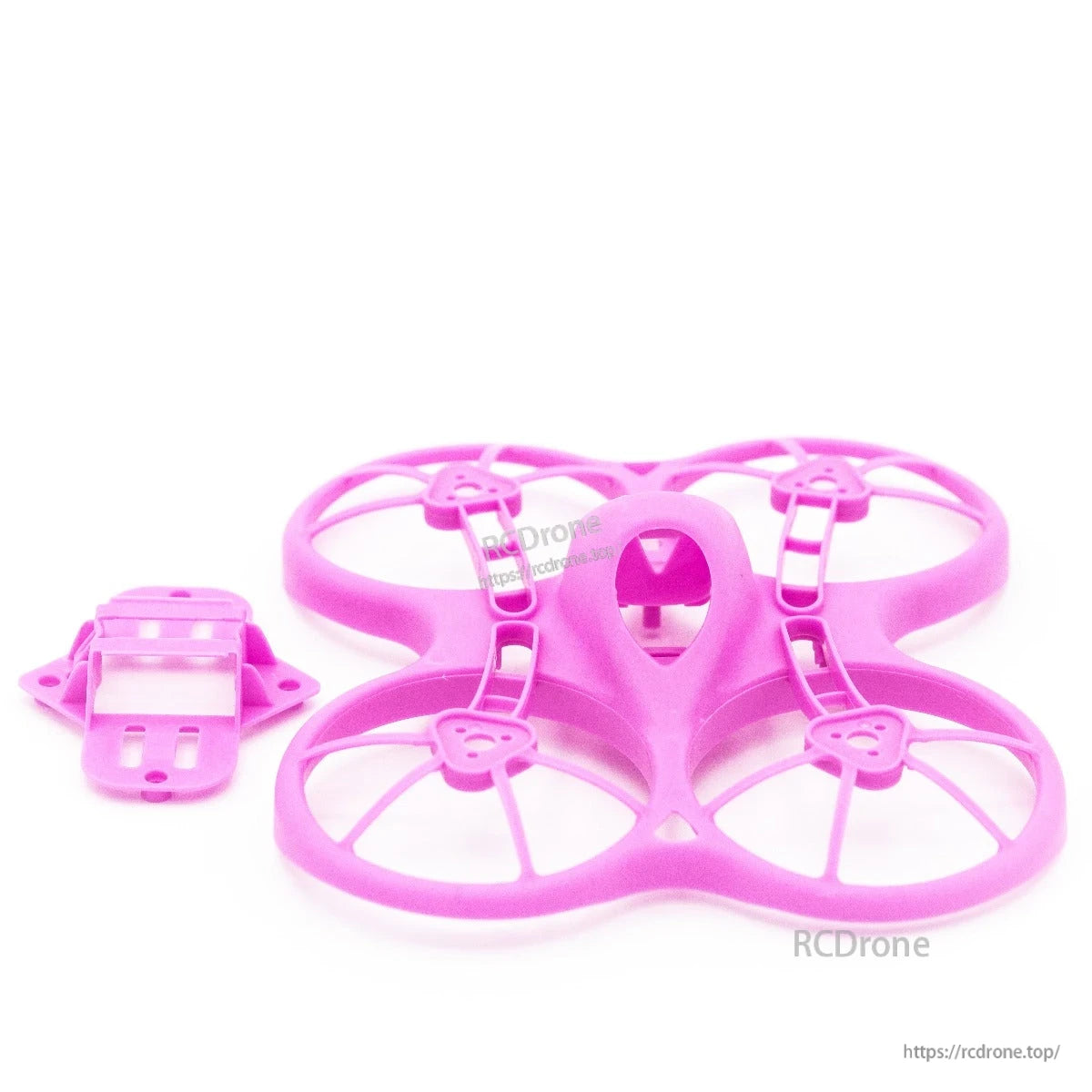 Pink ducted whoop frame replacement set with matching mounting plate, 75mm size