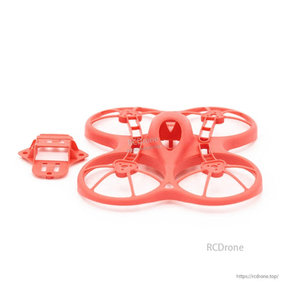 Red ducted frame and mounting plate set for 75mm indoor FPV whoop build