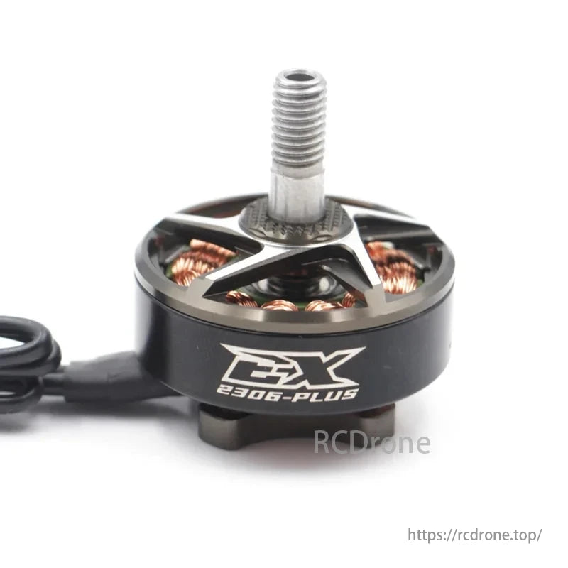 Ex2306 Brushless Motor, Specifications comparison for three motors with varying KV values and performance characteristics.