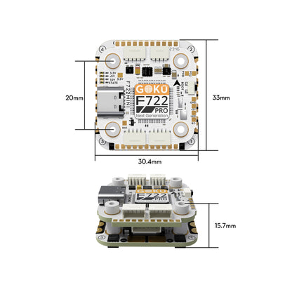 Flywoo GOKU F722 Pro Mini V2 45A 32Bit 128K 20X20 Stack Plug&Pmain O4 / O4 Pro