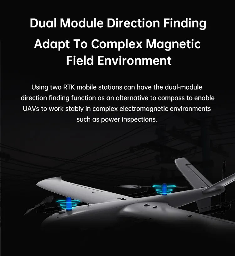 SIYI F9P RTK GPS, Stable drone navigation module with advanced magnetic field adaptation and dual-module direction finding.