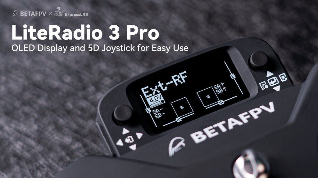 BETAFPV LiteRadio 3 PRO. ExpressLRS LiteRadio 3 Pro OLED Display and 5D Joystick for Easy Use