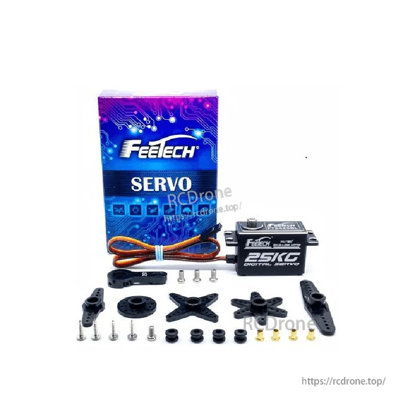 FEETECH FT5425BL Servo, FEETECH FT5425BL 25KG digital servo with brushless motor, 180° rotation, steel gears, operates on 4–12V, ideal for high-torque RC applications.