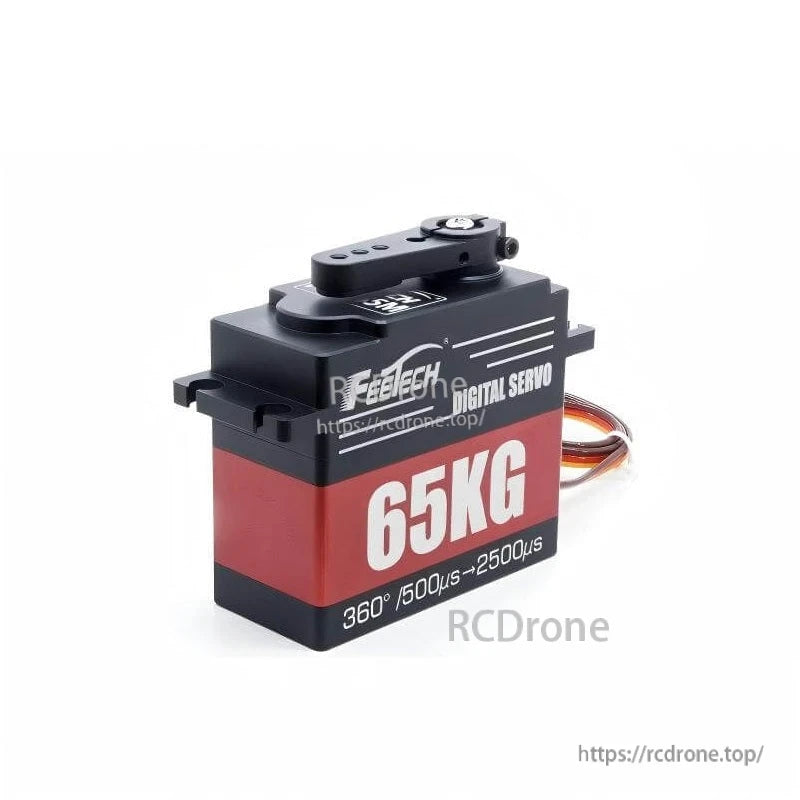 FEETECH FT6365 伺服馬達，7.4V 65kg.cm 360° 磁編碼器鋼齒輪，4.8–8.4V PWM，鋁合金外殼