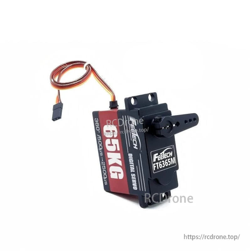 FEETECH FT6365 伺服馬達，7.4V 65kg.cm 360° 磁編碼器鋼齒輪，4.8–8.4V PWM，鋁合金外殼