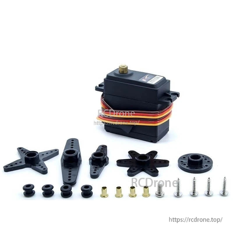 FEETECH FT7115M Servo, FEETECH FT7115M digital servo: 15kg torque, 19.5kg·cm at 7.4V, 180° rotation, copper gears, PWM control, operates 4–8.4V.