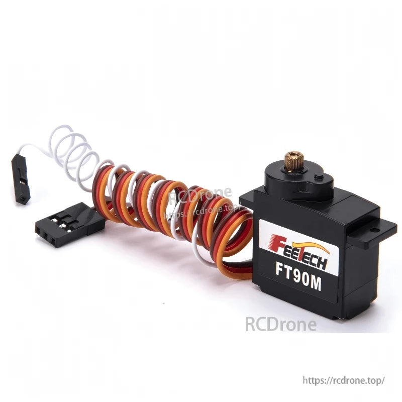 FEETECH FT90M Servo, FEETECH FT90M micro servo: 2.3kg.cm torque at 6V, 0.1sec/60° speed, operates on 3–8.4V, features metal gears and PWM control.