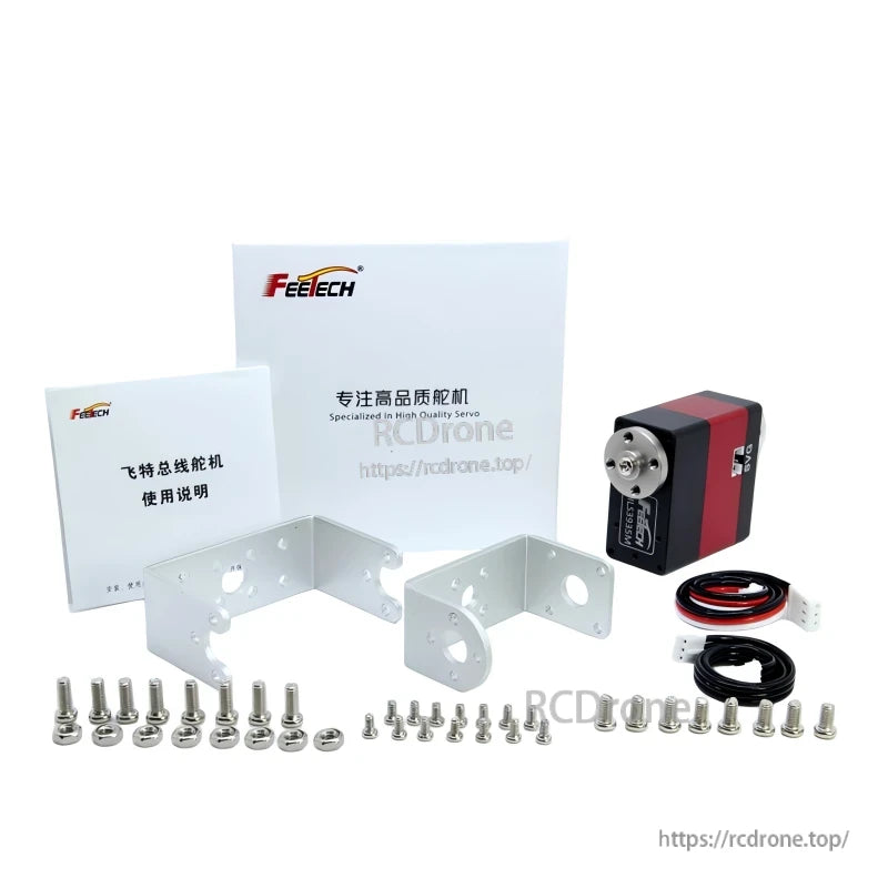 FEETECH HL-3935 Servo, FEETECH HL-3935: 12V, 35kg.cm, coreless, dual-shaft servo with 0–360° PID control, 1 Mbps serial bus, aluminum housing, includes mounting hardware.