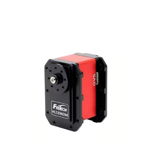 FEETECH HL3960 Servo motor angled view showing output shaft and HL3960M label