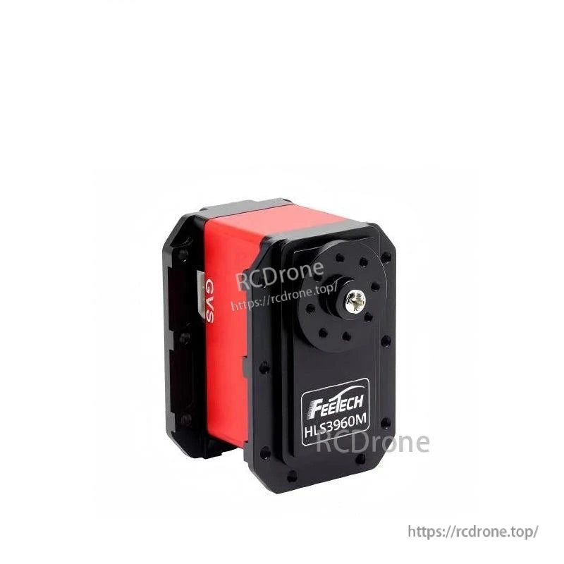 HL3960M servo motor three-quarter view showing red housing and GVS marking on the side
