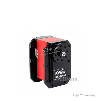 HL3960M servo motor three-quarter view showing red housing and GVS marking on the side