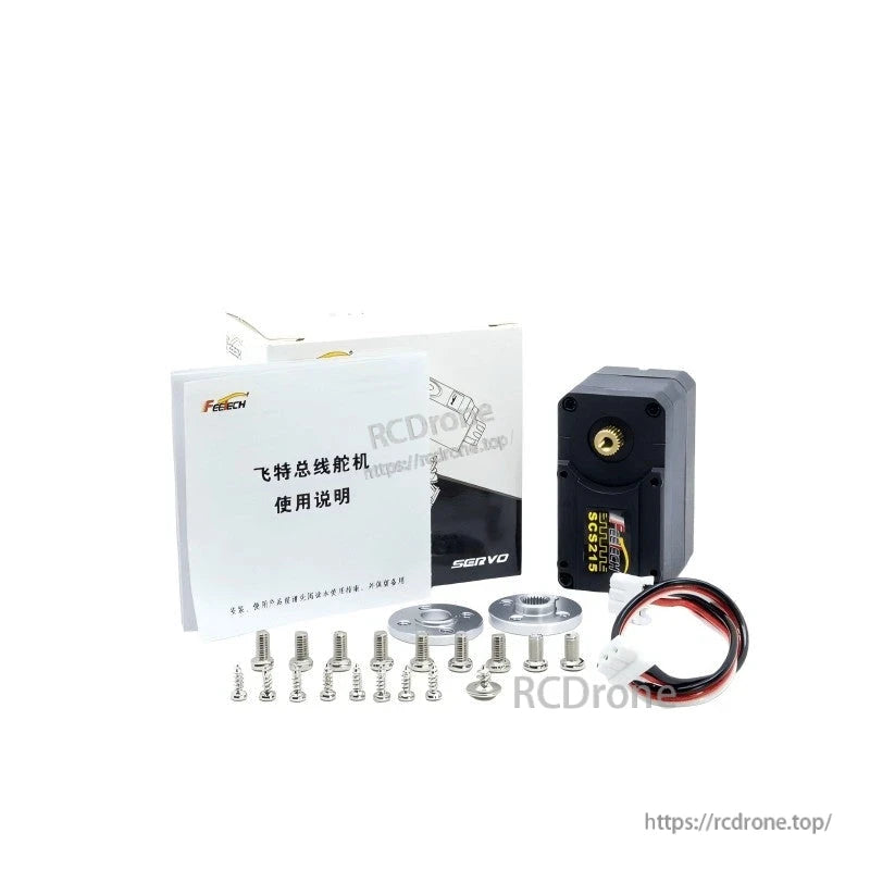 FEETECH SCS215 Servo, FEETECH SCS215 servo offers 19kg.cm torque at 7.4V, 300° feedback, PID control, and supports baud rates from 38400bps to 1Mbps.