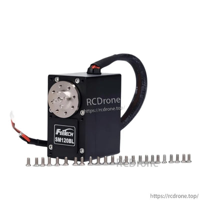 FEETECH SM120BL Servo, FEETECH SM120BL: 24V brushless servo with RS485, 120kg.cm torque, steel gears, 360° rotation, and durable 7075 aluminum housing.