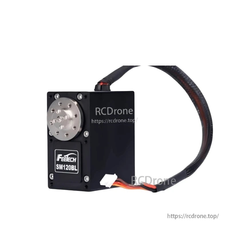 FEETECH SM120BL Servo, FEETECH SM120BL: 24V brushless servo with RS485, 120kg.cm torque, steel gears, 360° rotation, aluminum body.