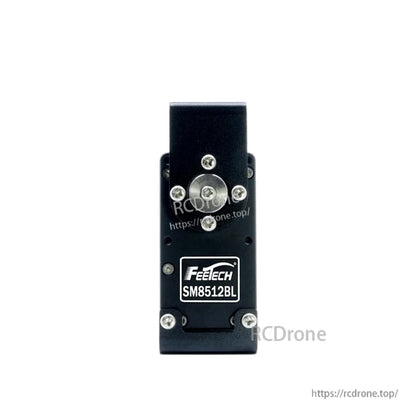 FEETECH SM8512BL Servo, FEETECH SM8512BL: 12V brushless servo with RS485, 85kg.cm torque, steel gears, aluminum case, and 360° control.