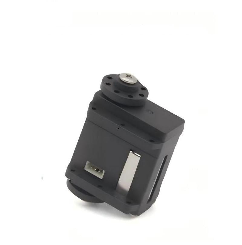 FEETECH ST3036 servo motor main view, black case with double output shaft and side connector port