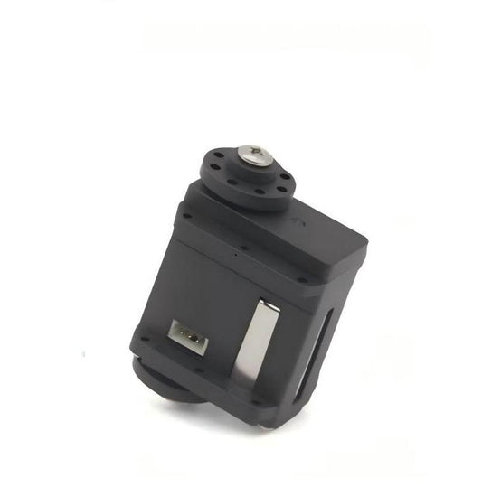 FEETECH ST3036 servo motor main view, black case with double output shaft and side connector port