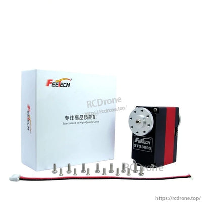 FEETECH STS3095 Servo, FEETECH STS3095: 95kg.cm torque, TTL serial, dual voltage (7.4V/12V), double shaft, aluminum case, compact 30×65×48mm, high-quality servo motor.