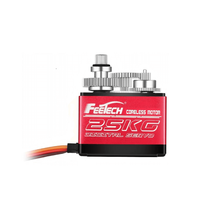 FEETECH FI7622M Servo, FEETECH 25KG digital servo with coreless motor, metal gears, ball bearings, and durable PA+aluminum case for high-performance applications.