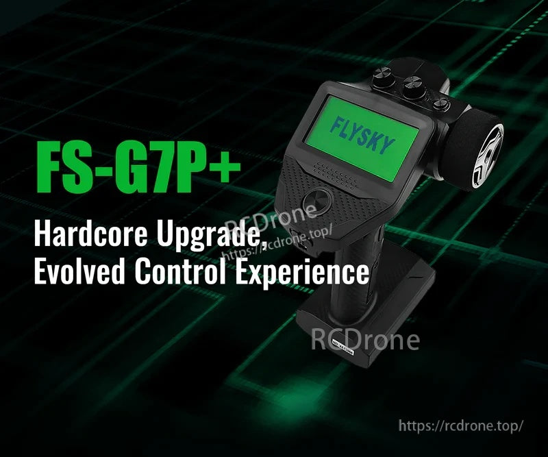 FlySky FS-G7P+ 10CH 2.4GHz ANT surface radio transmitter with LCD screen for RC car/boat control