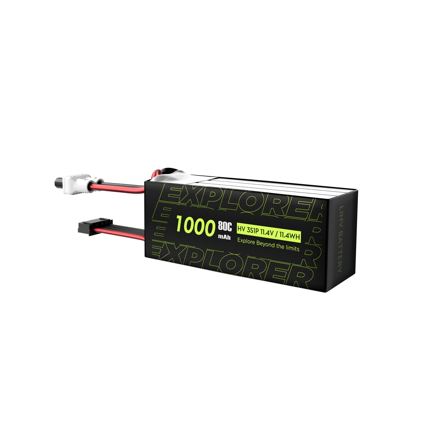 2PCS Flywoo Explorer 1000mAh LiHV 3S 80C Battery （Flywoo XT30UP）