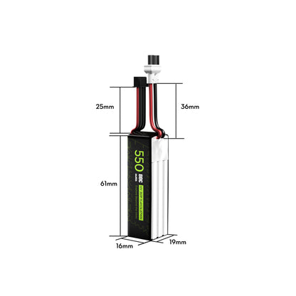 2 ADET Flywoo Explorer 550mAh LiHV 3S 80C Pil (Flywoo XT30UP)