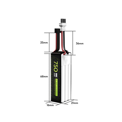2PCS Flywoo Explorer 750mAh LiHV 3S 80C Battery （Flywoo XT30UP）