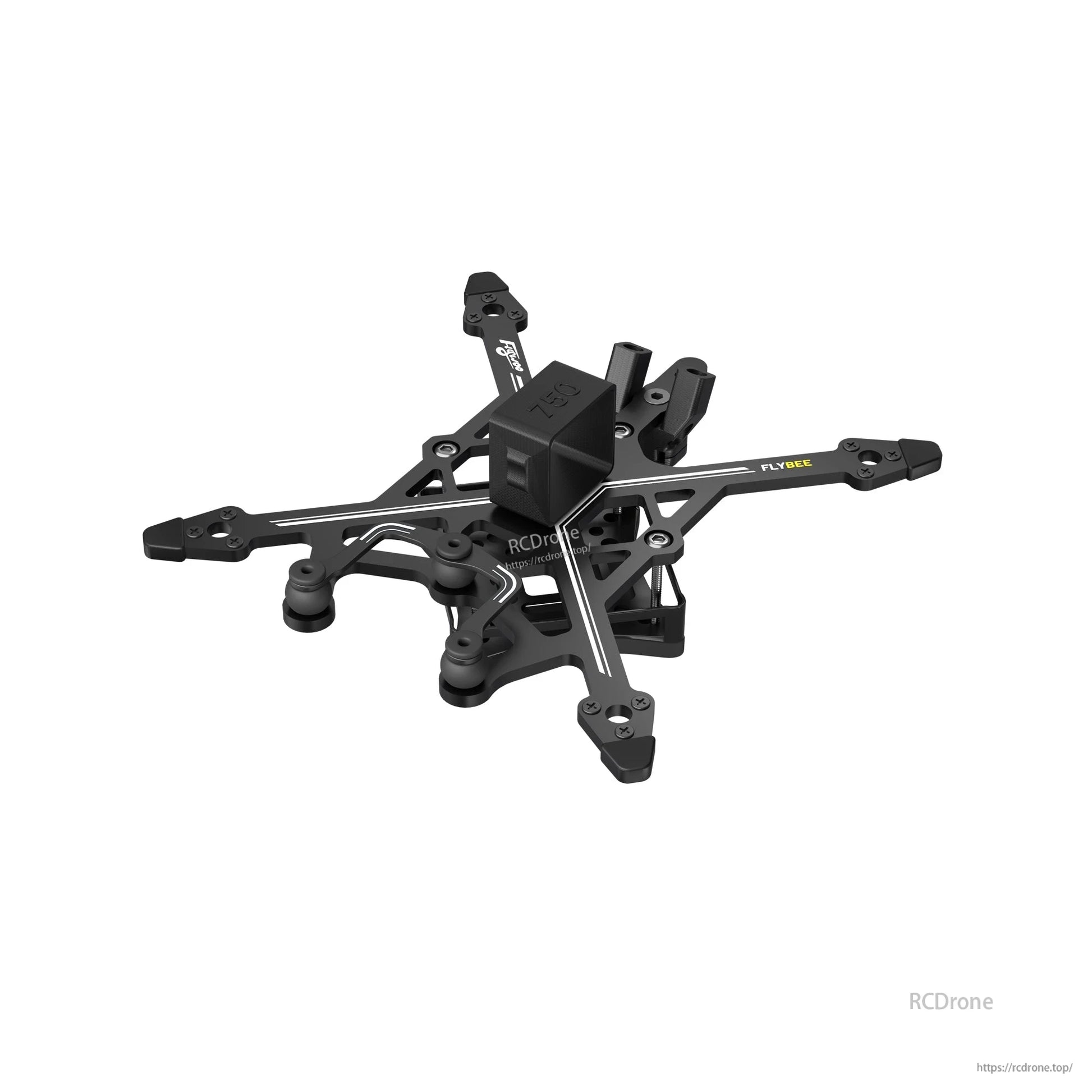 FLYWOO Flybee 16/20 FPV Frame, FLYWOO Flybee 16/20 FPV drone frame kit with black X-style arms, center plates, and canopy mount