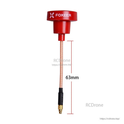 Red Foxeer Pagoda Pro 5.8G RHCP omni FPV antenna with 63mm coax lead and gold connector
