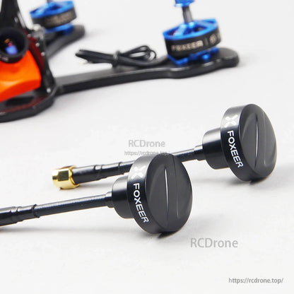 FOXEER Pagoda PRO 5.8G RHCP Omni FPV Antenna, FOXEER Pagoda Pro 5.8GHz RHCP omni FPV antennas with black coax leads and gold SMA connectors