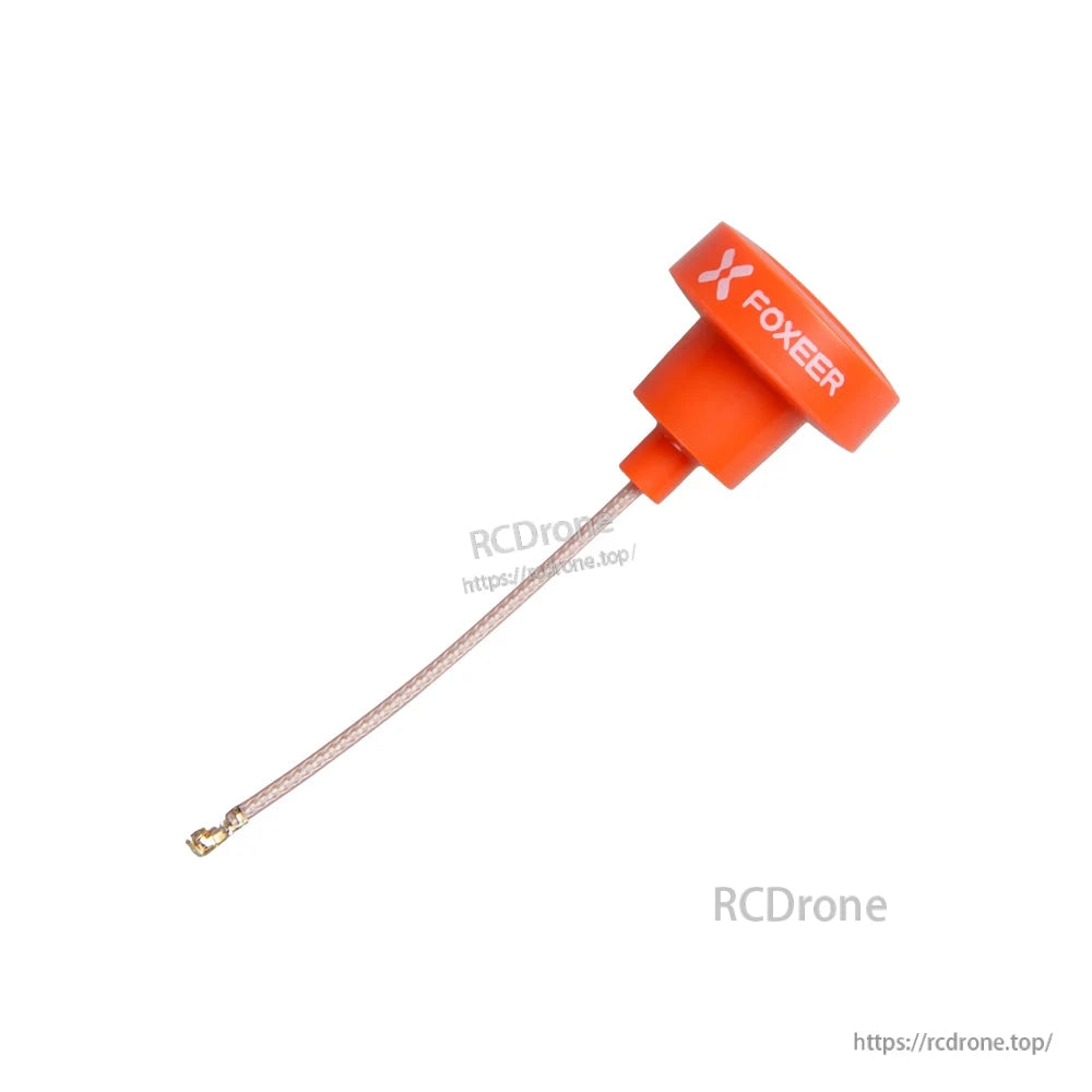 Orange FOXEER Pagoda Pro 5.8G RHCP omni FPV antenna with pagoda-style cap and coax pigtail