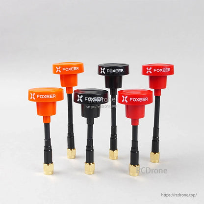 FOXEER Pagoda PRO 5.8G RHCP Omni FPV Antenna, FOXEER Pagoda Pro 5.8GHz RHCP omni FPV antenna with SMA connector, shown in red, orange and black