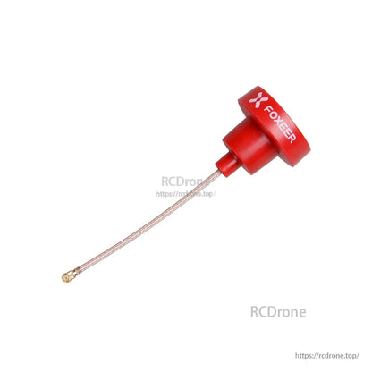 Red FOXEER Pagoda PRO 5.8G RHCP omni FPV antenna with micro coax pigtail and small RF connector