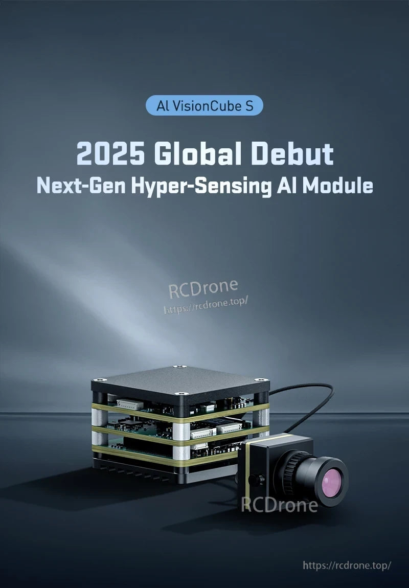 FPV AI Camera, AI VisionCube S 2025 debuts globally as a next-gen hyper-sensing AI module, enhancing drone intelligence with advanced perception and real-time data processing capabilities.