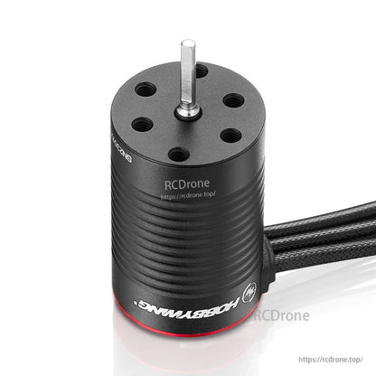 Hobbywing QUICRUN 2030SL G2 brushless RC motor with black can, rear wires, and exposed shaft