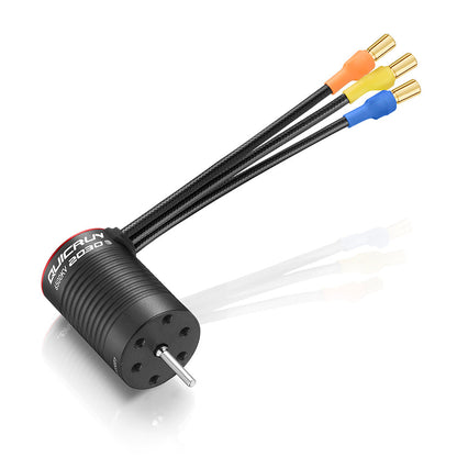 Hobbywing QUICRUN 2030 G2 brushless motor with three color-coded bullet connectors and 6500KV label