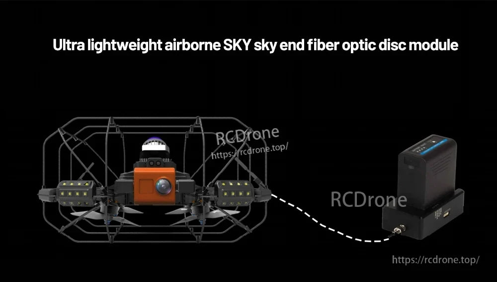 FPV Optical Fiber Extender, Ultra lightweight airborne SKY sky end fiber optic disc module