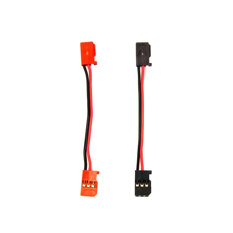 Futaba 80 mm male-to-male servo extension leads, 2-pack with black and orange 3-wire connectors